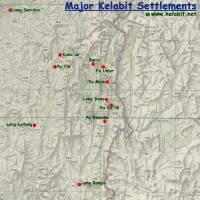 Map showing the location of various Kelabit longhouses (117Kb)